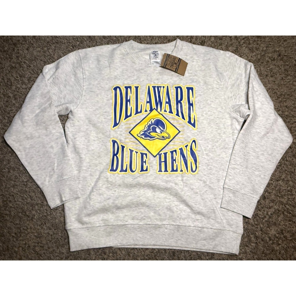 NEW Rivalry Threads Delaware Blue Hens NCAA Gray Crewneck Comfy Sweater (Large)
